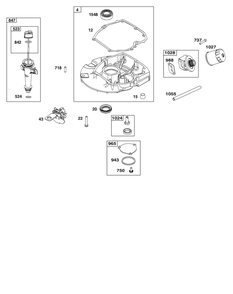Sump And Lubrication Group Diagram and Parts List for 123P32-0035-H5 100000 - 19Z999 Briggs and Stratton Engine